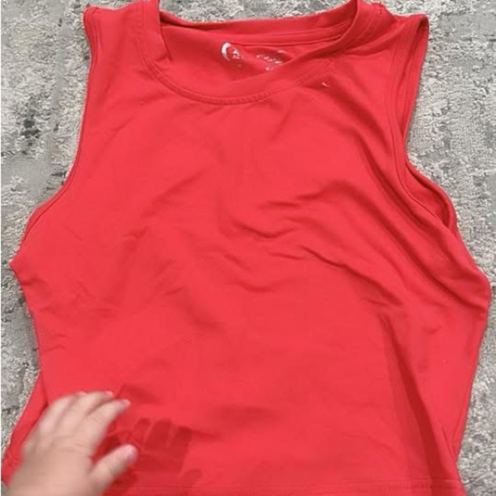 Vibrant Coral Sleeveless Tank Top